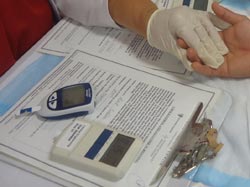 Picture of blood sugar testing