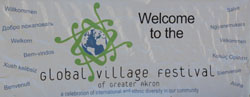 Global Village Festival sign