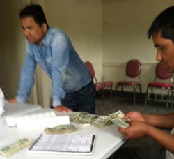 counting donations